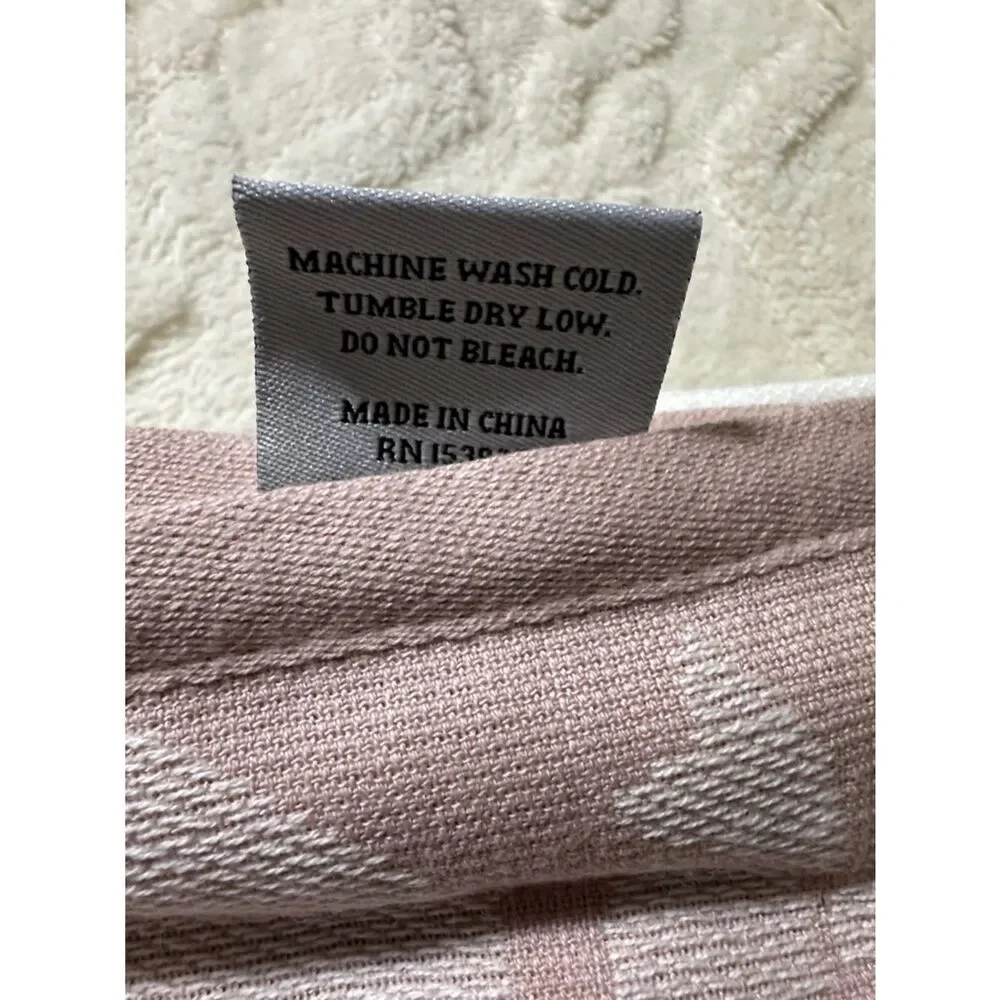 Valentine’s Day Pink White Hearts Bows Cotton Tea Kitchen Towels 2 pack